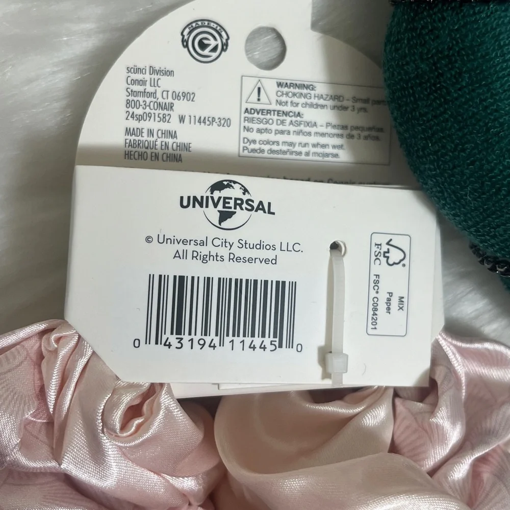 New Scunci Conair Wicked Green Headband Pink Scrunchies Set